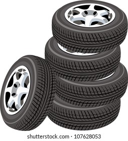 Wheels isolated on white