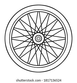 ilustración vectorial de línea de ruedas, aislado en fondo blanco para la educación, vista superior
