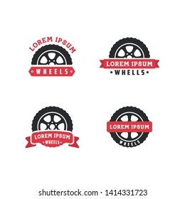 wheels modern flat logo design