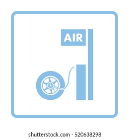 Wheels pump station icon. Blue frame design. Vector illustration.