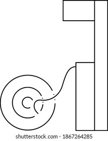 Symbol für die Pumpstation der Räder. Umriss einfaches Design. Vektorgrafik.