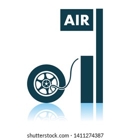 Wheels Pump Station Icon. Shadow Reflection Design. Vector Illustration.
