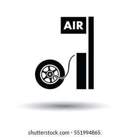 Wheels pump station icon. White background with shadow design. Vector illustration.