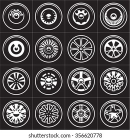 Wheels. Rims vector set.