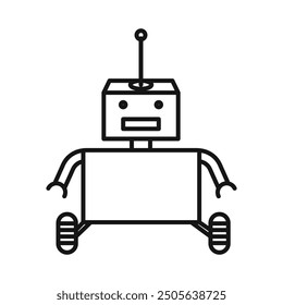 Wheels robot icon Black line art vector logo