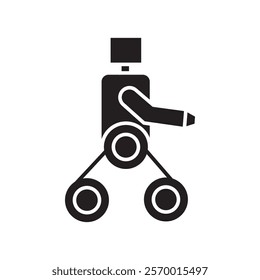 Wheels robot icon black and white vector outline sign