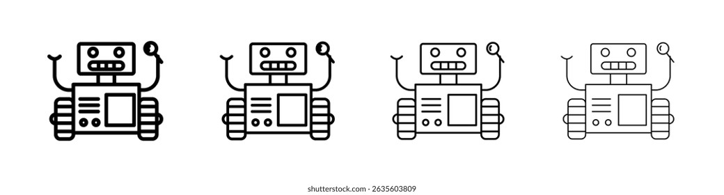 Rad Roboter Symbol Flaches Illustrationszeichen