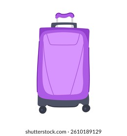 wheels rolling luggage cartoon. hardside softside, cabin lock, handle zipper wheels rolling luggage sign. isolated symbol vector illustration