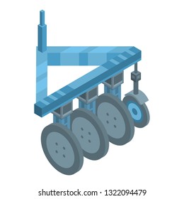 Wheels tractor machinery icon. Isometric of wheels tractor machinery vector icon for web design isolated on white background