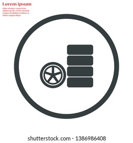 wheels vector icon 10 eps , Lorem ipsum Flat design