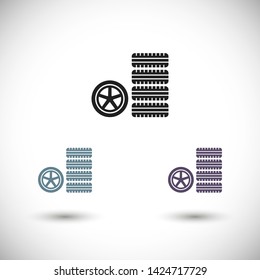 wheels vector icon 10 eps , Lorem ipsum Flat design
