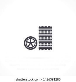 wheels vector icon 10 eps , Lorem ipsum Flat design