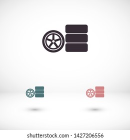 wheels vector icon 10 eps , Lorem ipsum Flat design