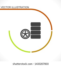 wheels vector icon 10 eps , Lorem ipsum Flat design