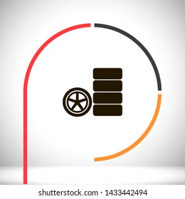 wheels vector icon 10 eps , Lorem ipsum Flat design