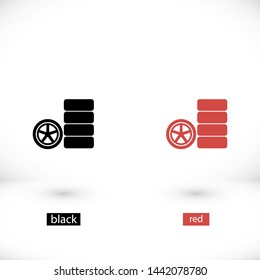 wheels vector icon 10 eps , Lorem ipsum Flat design