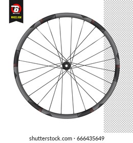 Wheelset and sprocket. Bicycle wheel under the rear drive. White background. Realistic vector. 