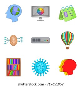 Wheeze icons set. Cartoon set of 9 wheeze vector icons for web isolated on white background