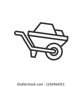 Whell Barrow Modern Simple Outline Vector Icon