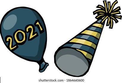 When the ball comes down sing Auld Lang Syne loud and proud.  This New Year design features new years party supplies like hats, horns and whistles. 