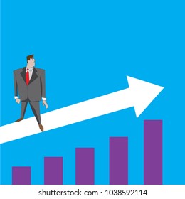 
When a business man succeeds, the graph progresses every month.