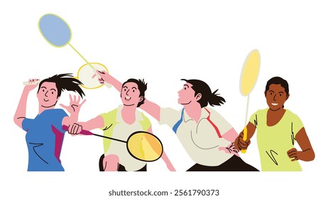 When facing an opponent, badminton can be played individually or in teams. Teams can consist of men, women, or a mix of both.