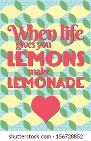 When Life Gives You Lemons: Repeat Pattern Lemon Wallpaper / Poster / Card