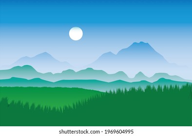 When the moon is full, the atmosphere is so beautiful. The natural landscape is amazing. 