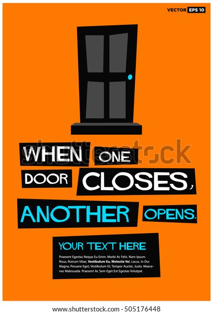 When One Door Closes Another Opens Stock Vector Royalty Free