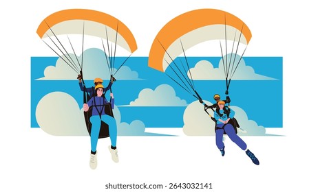 When people skydive, they usually use a parachute as a form of safety when jumping.