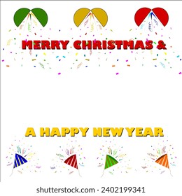 When the sound of a party popper begins, That's Celebrate, too Merry Christmas and A Happy New Year.