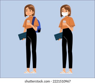 When traveling, don't forget to wear a mask.Vector illustration