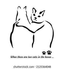When two cats live in the house... Gestalt image of animals