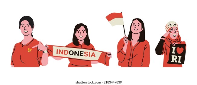 When watching sports matches, such as football, badminton, and others, it will be more exciting if it is done in the stadium. Female supporters support the team that is competing to win.