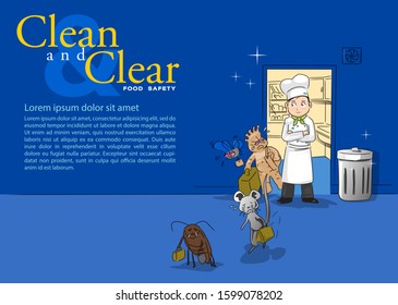 When we wash the kitchen thoroughly, we will eliminate germs. And expel the source of the germs.
Sprit layer Text, Line art and fill color on EPS file formatt.