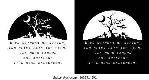 When Witches Go Riding Printable Vector Illustration