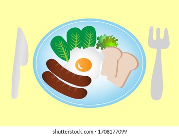 when you get up, you get refreshing delicious breakfast everydays. food vector