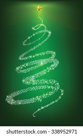  When you pray for God, Star is to shine in Christmas season on green tone.