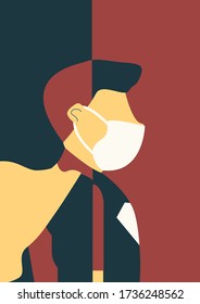 When you wear a mask when you go outside you will become a hero because you stop spreading coronavirus. vector art.