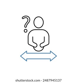 donde icono de línea de concepto. Ilustración de elemento simple. donde diseño de símbolo de esquema de concepto.