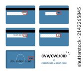 Where to find CVV CVC CID (Card Verification Value Numbers) on credit and debit cards Set
