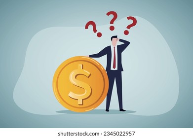 Where to invest, pay off debt or invest to earn profit, financial choice or alternative to make decision concept, businessman investor holding money coin thinking about investment.