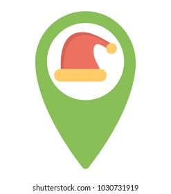 
Where is santa, santa tracker flat icon
