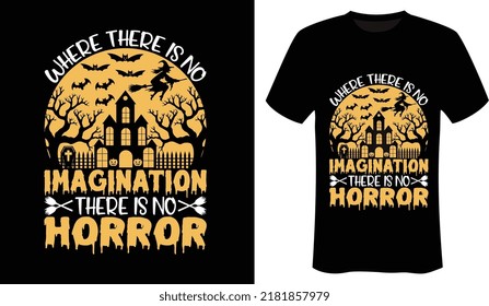 Donde no hay imaginación no hay diseño de camisetas de Halloween de horror para el día de Halloween