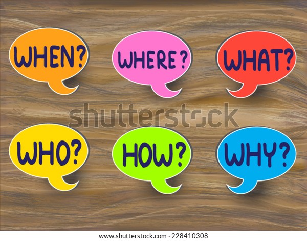 Where When Who What Why How Stock Vector (Royalty Free) 228410308