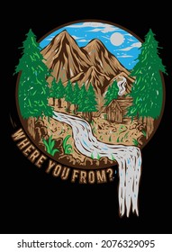 where you from retro design illustration vintage