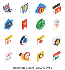 Whether it's coding, web or app development, programming, cloud services, you can find them all in this compact coding icons pack. The best thing about this set is that the icons are available with ed