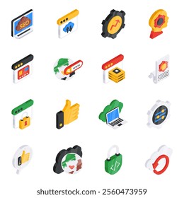 Whether it's coding, web or app development, programming, cloud services, you can find them all in this compact coding icons pack. The best thing about this set is that the icons are available with ed