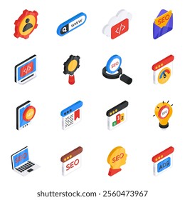 Whether it's coding, web or app development, programming, cloud services, you can find them all in this compact coding icons pack. The best thing about this set is that the icons are available with ed