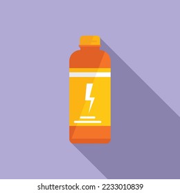 Whey bottle icon flat vector. Sport protein. Food gym
